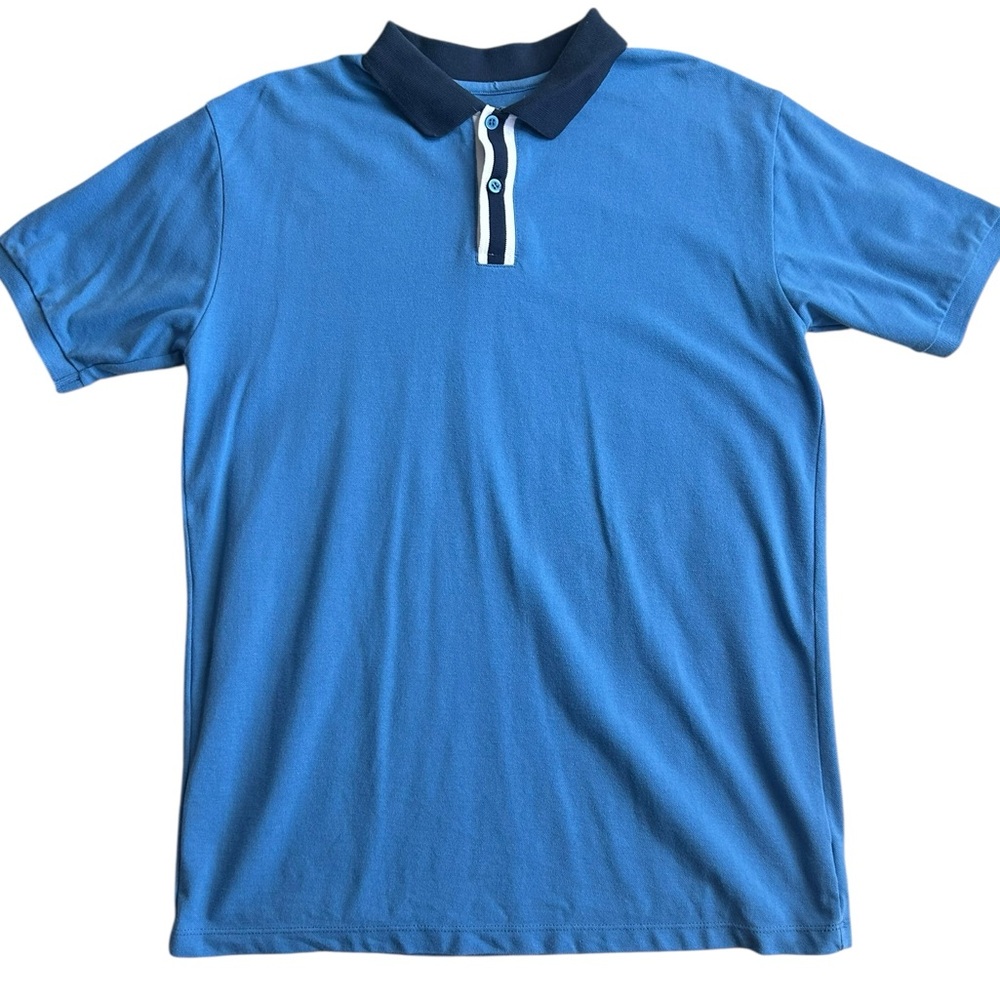 Bench‎ EST. 87 Men’s Polo Shirt Blue with Navy Collar Size XL